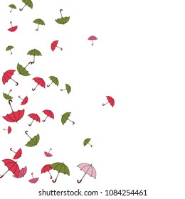 Pretty summer background with umbrellas. Umbrellas In Cartoon Free Style. Pattern Art Illustration Vector

