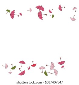 Pretty summer background with umbrellas. Umbrellas In Cartoon Free Style. Pattern Art Illustration Vector
