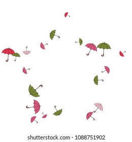 Pretty summer background with umbrellas. Umbrellas In Cartoon Free Style. Pattern Art Illustration Vector
