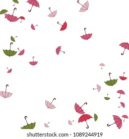 Pretty summer background with umbrellas. Umbrellas In Cartoon Free Style. Pattern Art Illustration Vector
