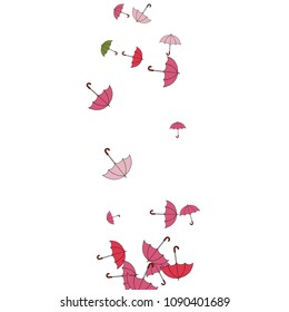 Pretty summer background with umbrellas. Umbrellas In Cartoon Free Style. Pattern Art Illustration Vector
