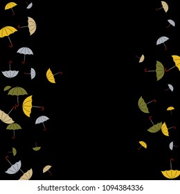 Pretty summer background with umbrellas. Umbrellas In Cartoon Free Style. Pattern Art Illustration Vector
