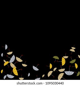 Pretty summer background with umbrellas. Umbrellas In Cartoon Free Style. Pattern Art Illustration Vector
