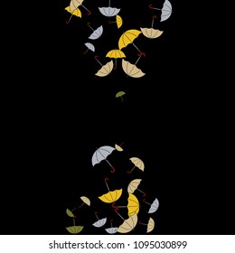 Pretty summer background with umbrellas. Umbrellas In Cartoon Free Style. Pattern Art Illustration Vector
