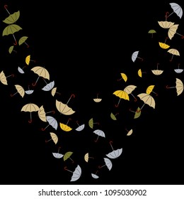 Pretty summer background with umbrellas. Umbrellas In Cartoon Free Style. Pattern Art Illustration Vector

