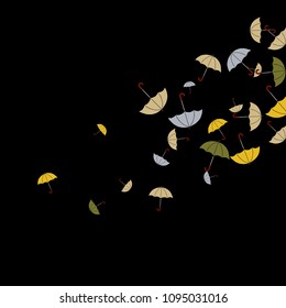 Pretty summer background with umbrellas. Umbrellas In Cartoon Free Style. Pattern Art Illustration Vector
