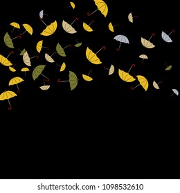 Pretty summer background with umbrellas. Umbrellas In Cartoon Free Style. Pattern Art Illustration Vector
