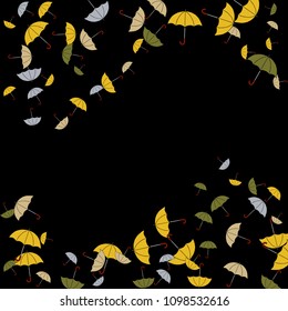 Pretty summer background with umbrellas. Umbrellas In Cartoon Free Style. Pattern Art Illustration Vector
