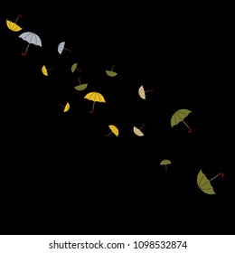 Pretty summer background with umbrellas. Umbrellas In Cartoon Free Style. Pattern Art Illustration Vector
