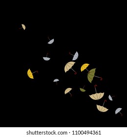 Pretty summer background with umbrellas. Umbrellas In Cartoon Free Style. Pattern Art Illustration Vector
