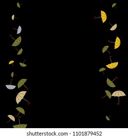 Pretty summer background with umbrellas. Umbrellas In Cartoon Free Style. Pattern Art Illustration Vector
