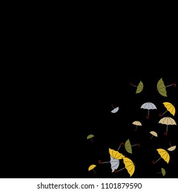 Pretty summer background with umbrellas. Umbrellas In Cartoon Free Style. Pattern Art Illustration Vector
