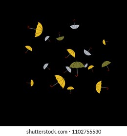 Pretty summer background with umbrellas. Umbrellas In Cartoon Free Style. Pattern Art Illustration Vector
