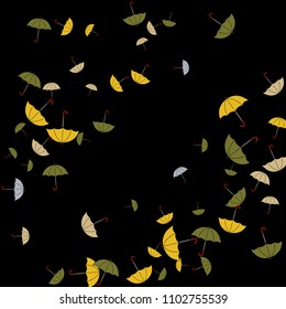 Pretty summer background with umbrellas. Umbrellas In Cartoon Free Style. Pattern Art Illustration Vector
