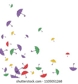 Pretty summer background with umbrellas. Umbrellas In Cartoon Free Style. Pattern Art Illustration Vector
