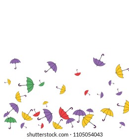 Pretty summer background with umbrellas. Umbrellas In Cartoon Free Style. Pattern Art Illustration Vector
