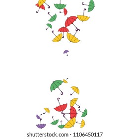 Pretty summer background with umbrellas. Umbrellas In Cartoon Free Style. Pattern Art Illustration Vector
