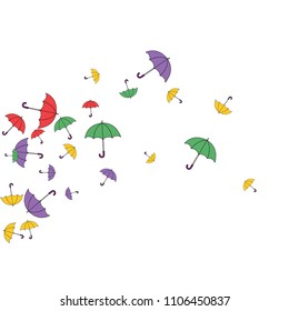Pretty summer background with umbrellas. Umbrellas In Cartoon Free Style. Pattern Art Illustration Vector
