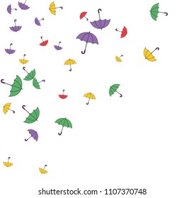 Pretty summer background with umbrellas. Umbrellas In Cartoon Free Style. Pattern Art Illustration Vector
