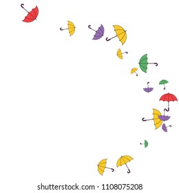 Pretty summer background with umbrellas. Umbrellas In Cartoon Free Style. Pattern Art Illustration Vector
