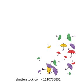 Pretty summer background with umbrellas. Umbrellas In Cartoon Free Style. Pattern Art Illustration Vector

