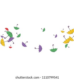 Pretty summer background with umbrellas. Umbrellas In Cartoon Free Style. Pattern Art Illustration Vector
