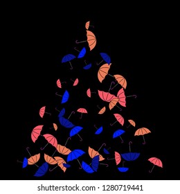 Pretty summer background with umbrellas. Umbrellas In Cartoon Free Style. Pattern Art Illustration Vector