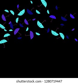 Pretty summer background with umbrellas. Umbrellas In Cartoon Free Style. Pattern Art Illustration Vector