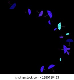 Pretty summer background with umbrellas. Umbrellas In Cartoon Free Style. Pattern Art Illustration Vector