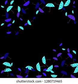 Pretty summer background with umbrellas. Umbrellas In Cartoon Free Style. Pattern Art Illustration Vector
