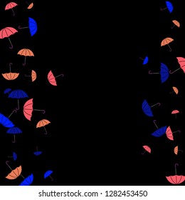 Pretty summer background with umbrellas. Umbrellas In Cartoon Free Style. Pattern Art Illustration Vector