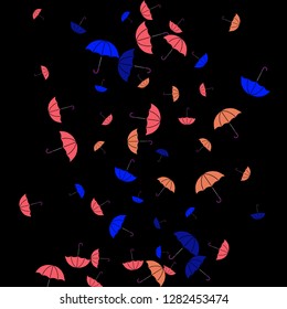 Pretty summer background with umbrellas. Umbrellas In Cartoon Free Style. Pattern Art Illustration Vector
