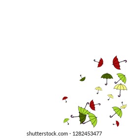 Pretty summer background with umbrellas. Umbrellas In Cartoon Free Style. Pattern Art Illustration Vector
