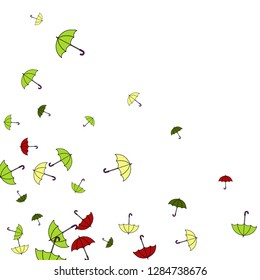 Pretty summer background with umbrellas. Umbrellas In Cartoon Free Style. Pattern Art Illustration Vector
