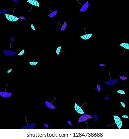 Pretty summer background with umbrellas. Umbrellas In Cartoon Free Style. Pattern Art Illustration Vector
