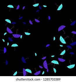 Pretty summer background with umbrellas. Umbrellas In Cartoon Free Style. Pattern Art Illustration Vector
