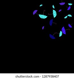 Pretty summer background with umbrellas. Umbrellas In Cartoon Free Style. Pattern Art Illustration Vector
