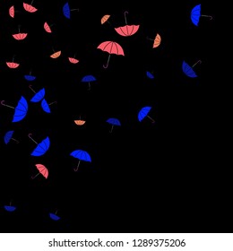 Pretty summer background with umbrellas. Umbrellas In Cartoon Free Style. Pattern Art Illustration Vector
