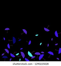 Pretty summer background with umbrellas. Umbrellas In Cartoon Free Style. Pattern Art Illustration Vector
