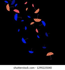 Pretty summer background with umbrellas. Umbrellas In Cartoon Free Style. Pattern Art Illustration Vector
