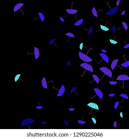 Pretty summer background with umbrellas. Umbrellas In Cartoon Free Style. Pattern Art Illustration Vector

