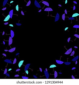 Pretty summer background with umbrellas. Umbrellas In Cartoon Free Style. Pattern Art Illustration Vector
