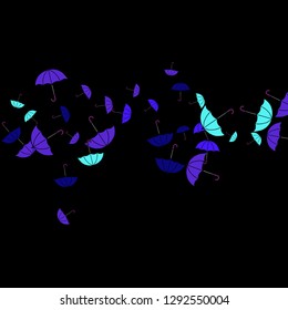 Pretty summer background with umbrellas. Umbrellas In Cartoon Free Style. Pattern Art Illustration Vector
