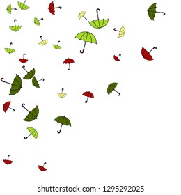 Pretty summer background with umbrellas. Umbrellas In Cartoon Free Style. Pattern Art Illustration Vector
