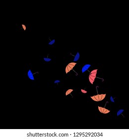 Pretty summer background with umbrellas. Umbrellas In Cartoon Free Style. Pattern Art Illustration Vector
