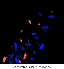 Pretty summer background with umbrellas. Umbrellas In Cartoon Free Style. Pattern Art Illustration Vector
