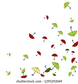 Pretty summer background with umbrellas. Umbrellas In Cartoon Free Style. Pattern Art Illustration Vector
