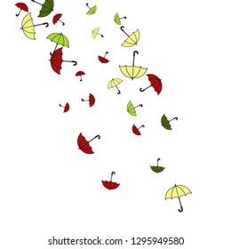 Pretty summer background with umbrellas. Umbrellas In Cartoon Free Style. Pattern Art Illustration Vector

