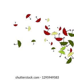 Pretty summer background with umbrellas. Umbrellas In Cartoon Free Style. Pattern Art Illustration Vector
