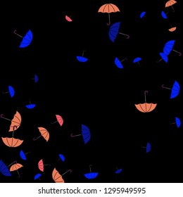 Pretty summer background with umbrellas. Umbrellas In Cartoon Free Style. Pattern Art Illustration Vector
